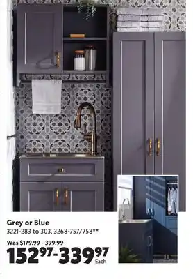 Home Hardware 27 x 16 laundry wall cabinet - with one door + open niche, blue offer