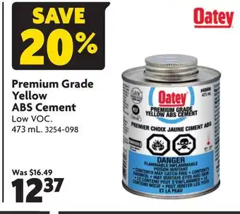 Home Hardware Premium grade yellow abs cement offer