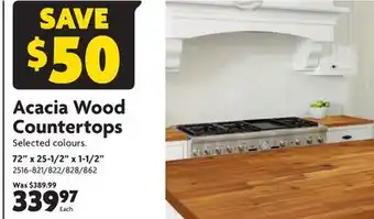 Home Hardware Acacia wood countertops offer