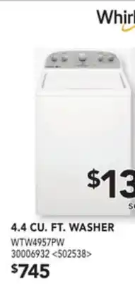 RONA Whirlpool 4.4 cu ft. washer offer