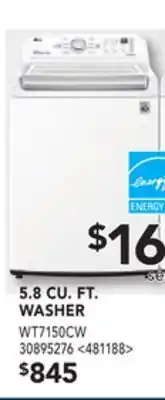 RONA Lg 5.8 cu. ft. washer offer