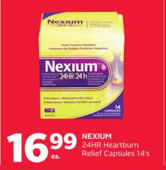 Rexall Nexium 24hr heartburn relief capsules 14' s offer