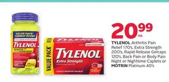 Rexall Tylenol arthritis pain relief 170' s, extra strength 200' s, rapid release gelcaps 120' s, back pain or body pain night or ni offer