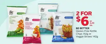 Rexall Be better gluten-free kettle chips 142g or veggie straws 142g offer