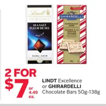 Rexall Lindt excellence or ghirardelli chocolate bars offer