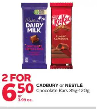 Rexall Cadbury or nestlé chocolate bars offer