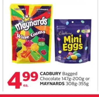 Rexall Cadbury bagged chocolate 147g-200g or maynards 308g-355g offer
