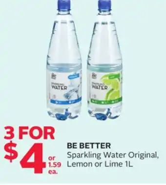 Rexall Be better sparkling water original, lemon or lime offer