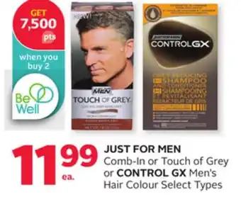 Rexall Just for men comb-in or touch of grey or control gx men's hair colour offer