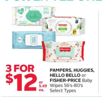 Rexall Pampers, huggies, hello bello or fisher-price baby wipes offer