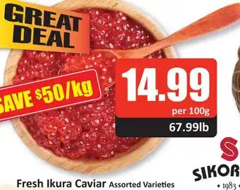 Starsky Fresh ikura caviar offer