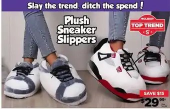 Showcase Plush sneaker slippers offer