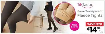 Showcase Tiktastic faux-transparent fleece tights offer