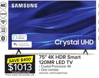 Leon's Samsung 75 crystal uhd 4k smart tv - un75tu690tfxzc offer
