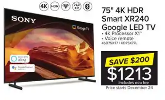 Leon's Sony 75 x77l 4k hdr led tv google tv - kd75x77l offer