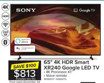 Leon's Sony 65 x77l 4k hdr led tv google tv - kd65x77l offer