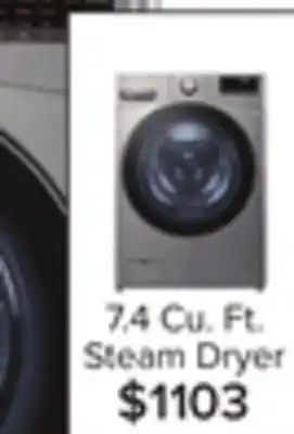 Leon's Lg graphite steel front load electric steam dryer with built-in ai (7.4 cu.ft) - dlex3850v offer