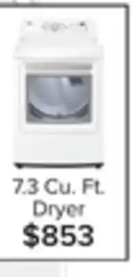 Leon's Lg white electric dryer with sensor dry (7.3 cu. ft.) - dle7150w offer