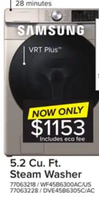 Leon's Samsung champagne steam front load washer (5.2 cu. ft.) - wf45b6300ac/us offer