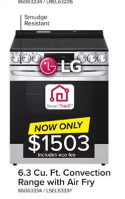 Leon's Lg smudge resistant stainless steel smart wi-fi enabled fan convection electric slide-in range with air fry & easyclean (6.3 offer