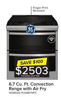 Leon's Ge profile stainless steel 30 slide-in electric double oven range with air fry (6.7 cu. ft.) - pcs980ymfs offer