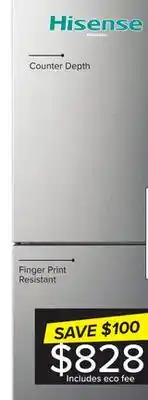 Leon's Hisense fingerprint resistant titanium 28 counter depth bottom mount fridge (15 cu.ft.) - rb15a2cse offer