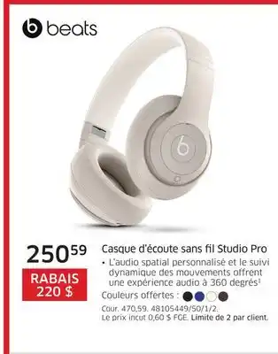The Source Casque d'écoute sans fil studio pro beats offer