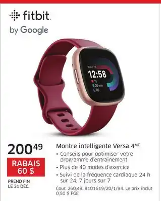 The Source Montre intelligente versa 4 fitbit offer