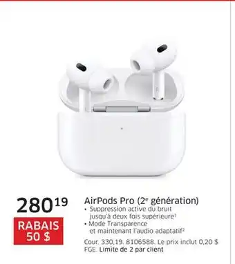 The Source Airpods pro (2e génération) offer