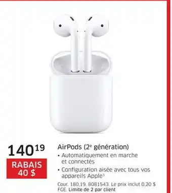 The Source Airpods (2e génération) apple offer