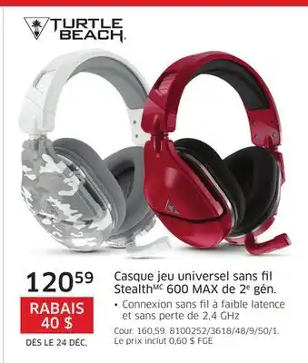 The Source Casque jeu universel sans fil stealthmc 600 max de 2e gén turtle beach offer