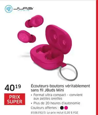 The Source Écouteurs-boutons véritablement sans fil jbuds mini jlab offer