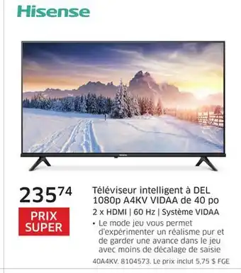 The Source Téléviseur intelligent à del 1080p a4kv vidaa de 40 po hisense offer