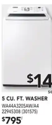 Réno Dépôt Samsung 5 cu. ft. washer wa44a3205aw/a4 offer