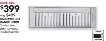 Réno Dépôt Mistral undermount range hood, 29.5 offer