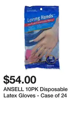 Dollarama Ansell 10pk disposable latex gloves - case of 24 offer