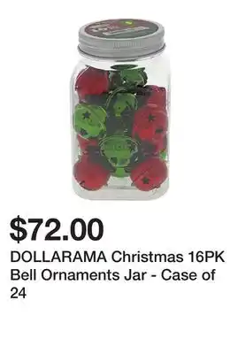 Dollarama Dollarama christmas 16pk bell ornaments jar - case of 24 offer