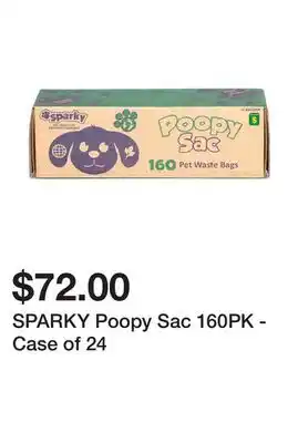 Dollarama Sparky poopy sac 160pk - case of 24 offer