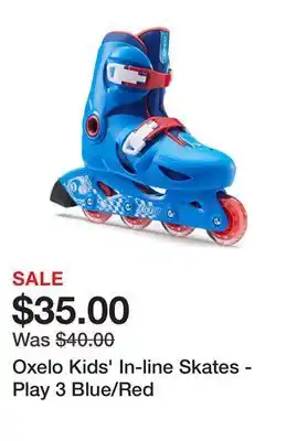 Decathlon Oxelo kids' in-line skates - play 3 blue/red offer