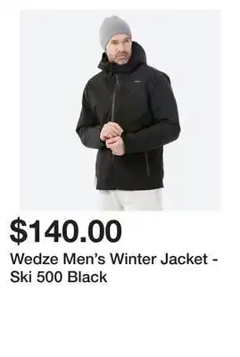 Decathlon Wedze men's winter jacket - ski 500 black offer