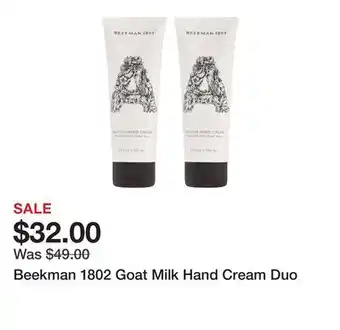 TSC Stores Beekman 1802 goat milk hand cream duo offer