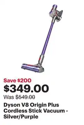 Best Buy Dyson v8 origin plus cordless stick vacuum - silver/purple offer