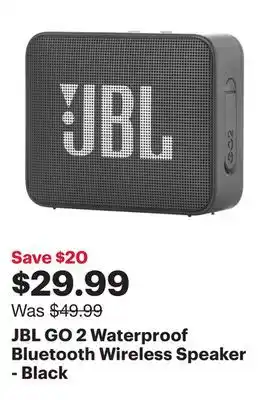 Best Buy Jbl go 2 waterproof bluetooth wireless speaker - black offer