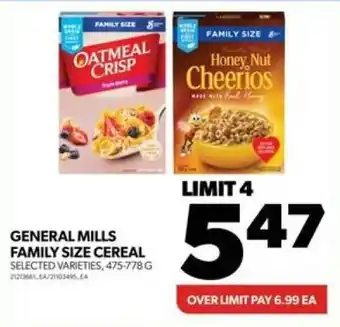 Real Canadian Superstore GENERAL MILLS FAMILY SIZE CEREAL SELECTED VARIETIES, 475-778G offer