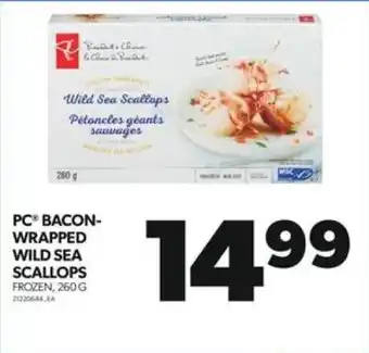 Real Canadian Superstore PC BACON-WRAPPED WILD SEA SCALLOPS FROZEN, 260G offer