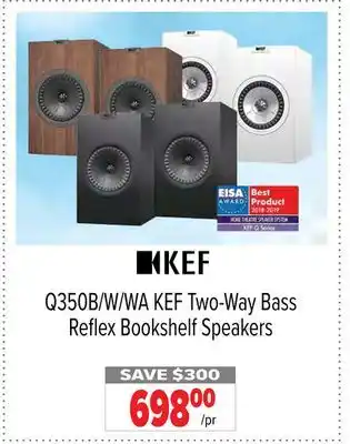 2001 Audio Video Kef two-way bass reflex bookshelf speakers offer
