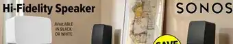 2001 Audio Video Sonos hi-fidelity speaker offer