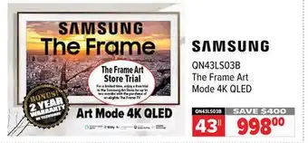2001 Audio Video Samsung the frame art mode 4k qled offer