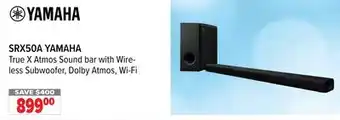 2001 Audio Video Yamaha true x atmos sound bar with wire- less subwoofer, dolby atmos, wi-fi offer