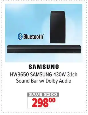 2001 Audio Video Samsung 430w 3.1ch sound bar w/ dolby audio offer